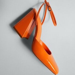 Orange Heeled Sandals